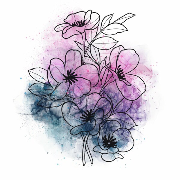 50 Procreate Brushes - Cherry Blossom Tattoo Set - Stamp Template ...