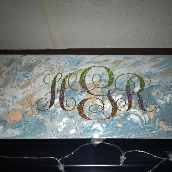 Vine Interlocking Monogram Letters Initials Vinyl Decal Sticker - Etsy