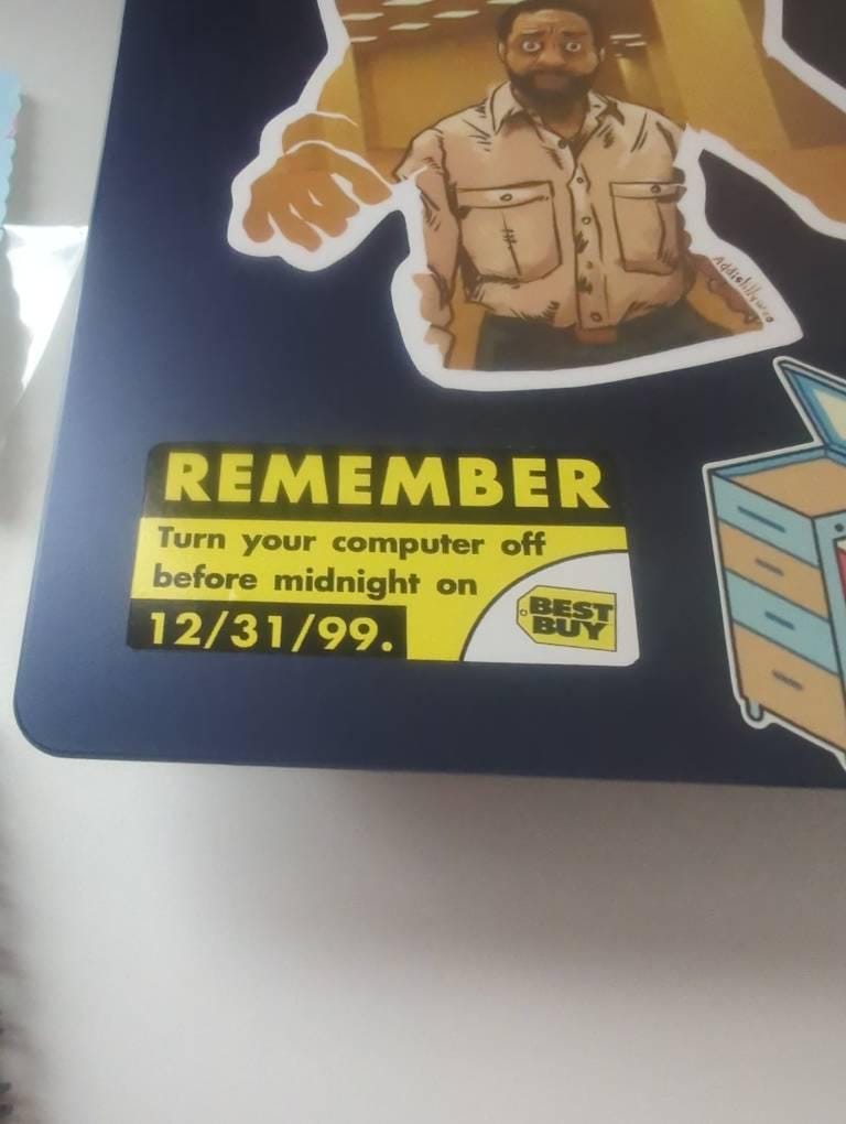 Customer photo of Remember Y2K Turn Off Your Computer Vinyl Sticker