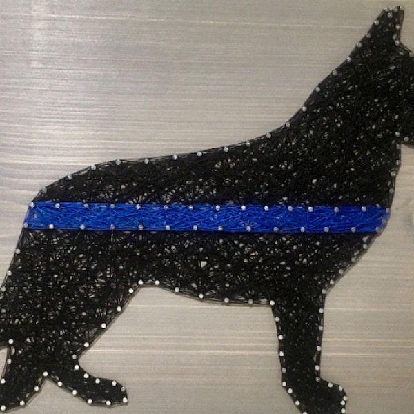 K-9 Police Dog String Art, German Shepherd, Thin Blue Line, Police ...