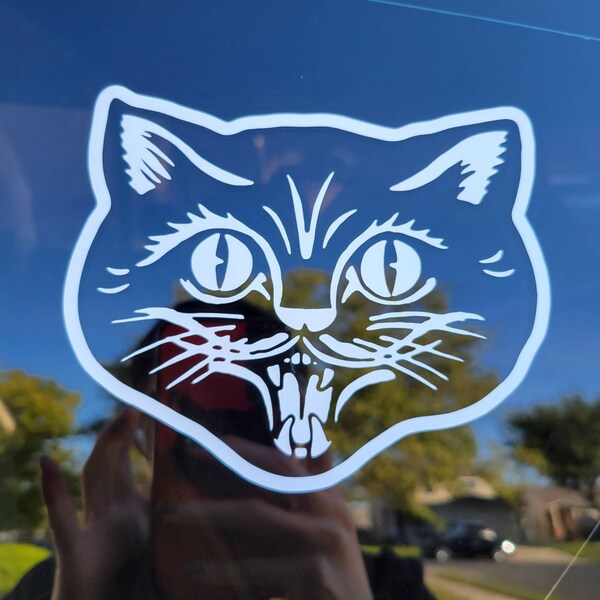 Black Cat Vinyl Decal - Etsy