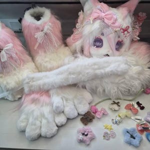 夢かわいい獣人着ぐるみヘッド パステルフォックスバニー樹脂アニメ