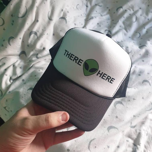There Here Alien Trucker Hat - Etsy