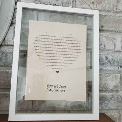 Wedding Gift Husband Gift Wedding Song Lyrics Personalized Wedding Gift