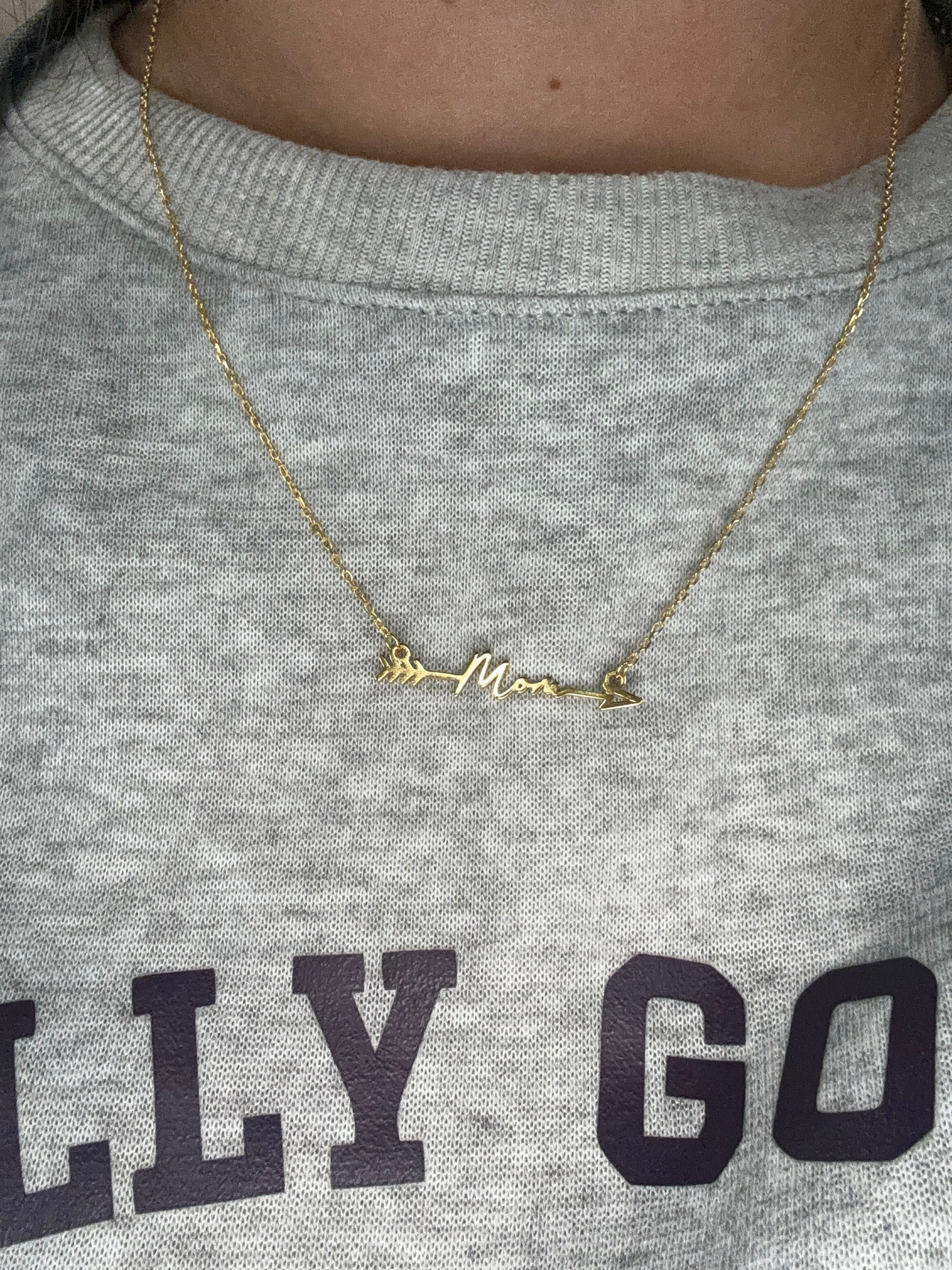 Arrow Necklace with Name, Personalized Name Arrow Necklace, Archer Necklace, 925 Sterling Silver Necklace, Silver, Gold, Rose Gold, N2023