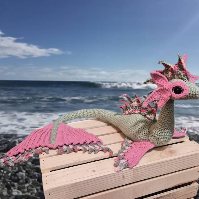 海の恐竜のあみぐるみ編み図（Crafty Intentions社製、デジタルPDF版