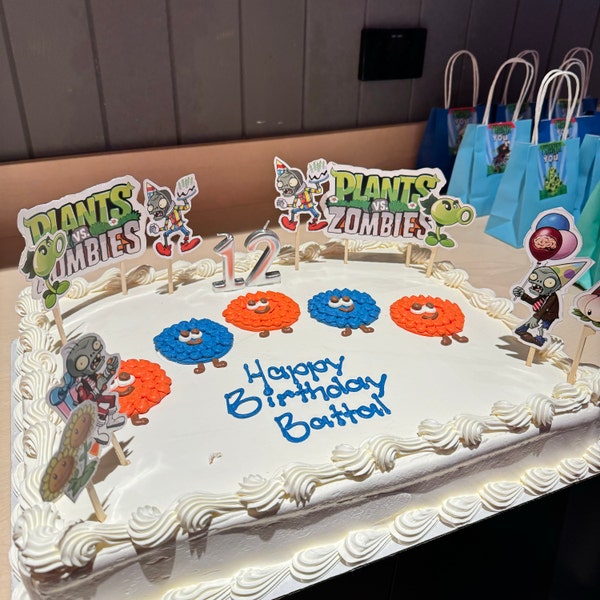 Plants Vs Zombies Birthday Cake Toppers: Printable Party Decorations ...