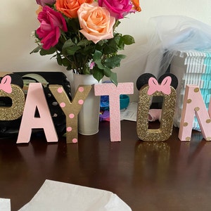 Pink Glitter Stand up ONE Letter Sign-first Birthday-photo | Etsy