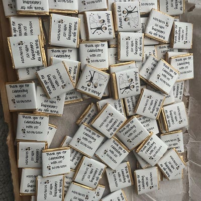 Chocolate Wedding Favors 50 Personalised Chocolate Wedding Favours - Foto 4