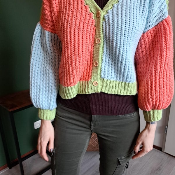 Crochet Ribbed Cardigan Pattern: Easy Timeless Cardigan (english) - Etsy