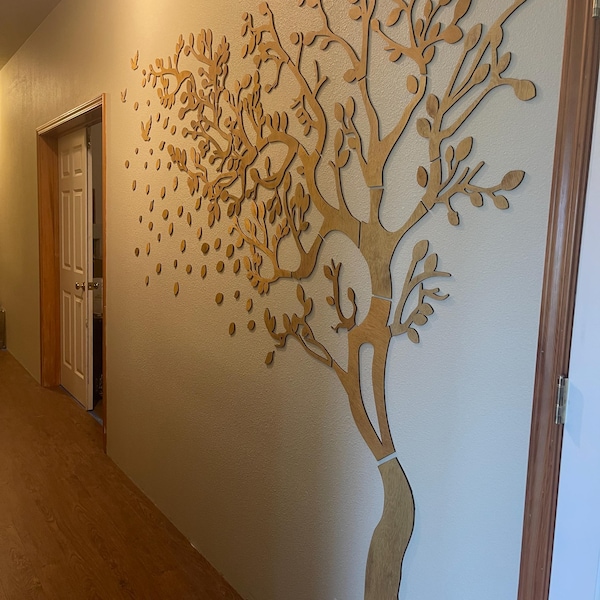 Large Tree Wood Wall Decor, Oak Tree Wall Art, Tree of Life Wooden Art ...