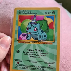 Birthday Bulbasaur Card! Custom Made!