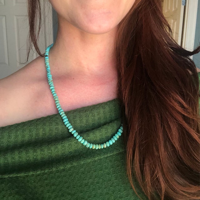 Collana Turchese Naturale E Elementi In Oro Giallo 18K - CITRON BLEU Gioielli - Foto 2