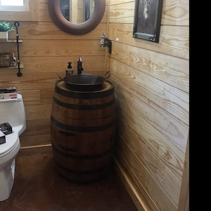 Whiskey Barrel Sink Darker Finish Copper Vessel Sink Bronze Etsy