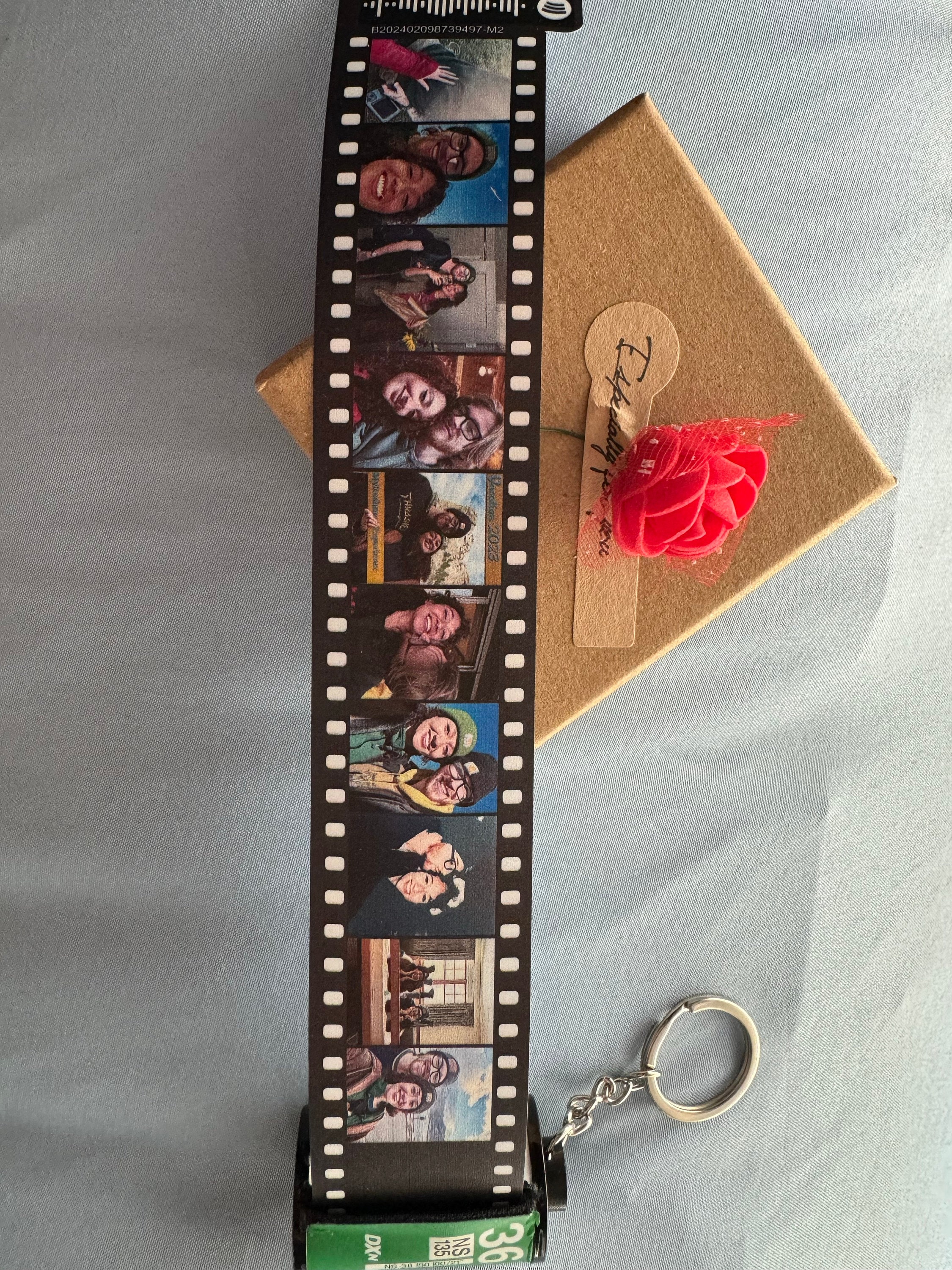 Customizable Film Photo Keychain with Music Code ,Personalize with 5-15 Photos,Camera Roll Gift,Gift for Boyfriend, Family , Memory Gift
