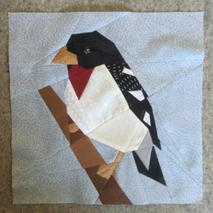 Grosbeak Bird Paper Piecing Pattern Rosebreasted or Blackheaded - Etsy