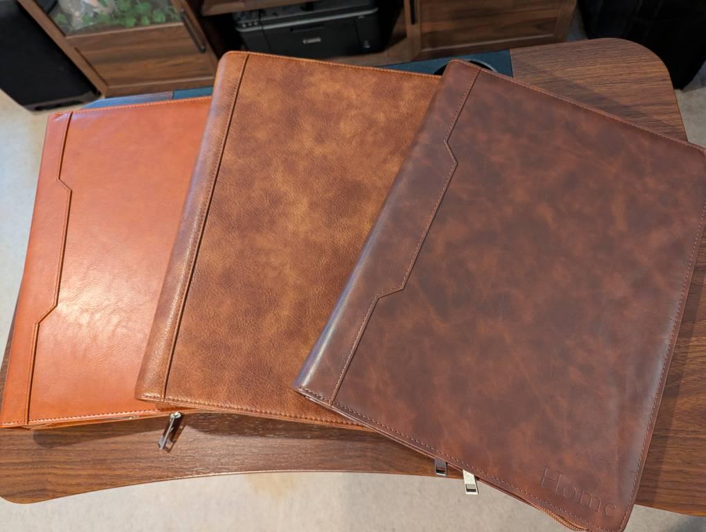 Personalized Vintage Leather Portfolio, Custom 3-Ring Binder Portfolio, Office Padfolio with Clipboard, Custom Company Gift, Graduation Gift