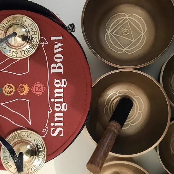 Natural Singing Bowl Set of 7 - Tibetan Singing Bowls - Healing Set ...