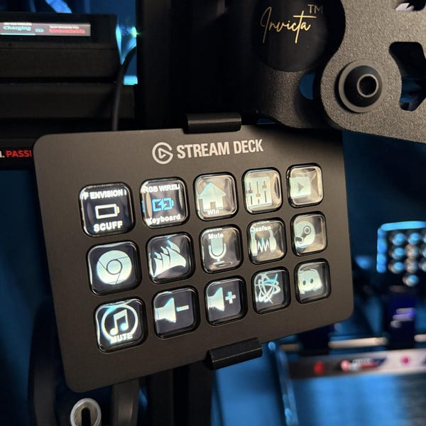 Sim Racing Stream Deck MK1 MK2 Mount: 2-axis Adjustable Sim Rig Cockpit ...