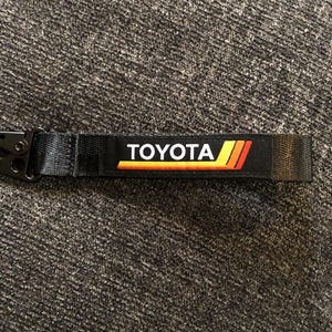 Vintage Heritage Stripes Toyota Keychain Lanyard, Metal Clip