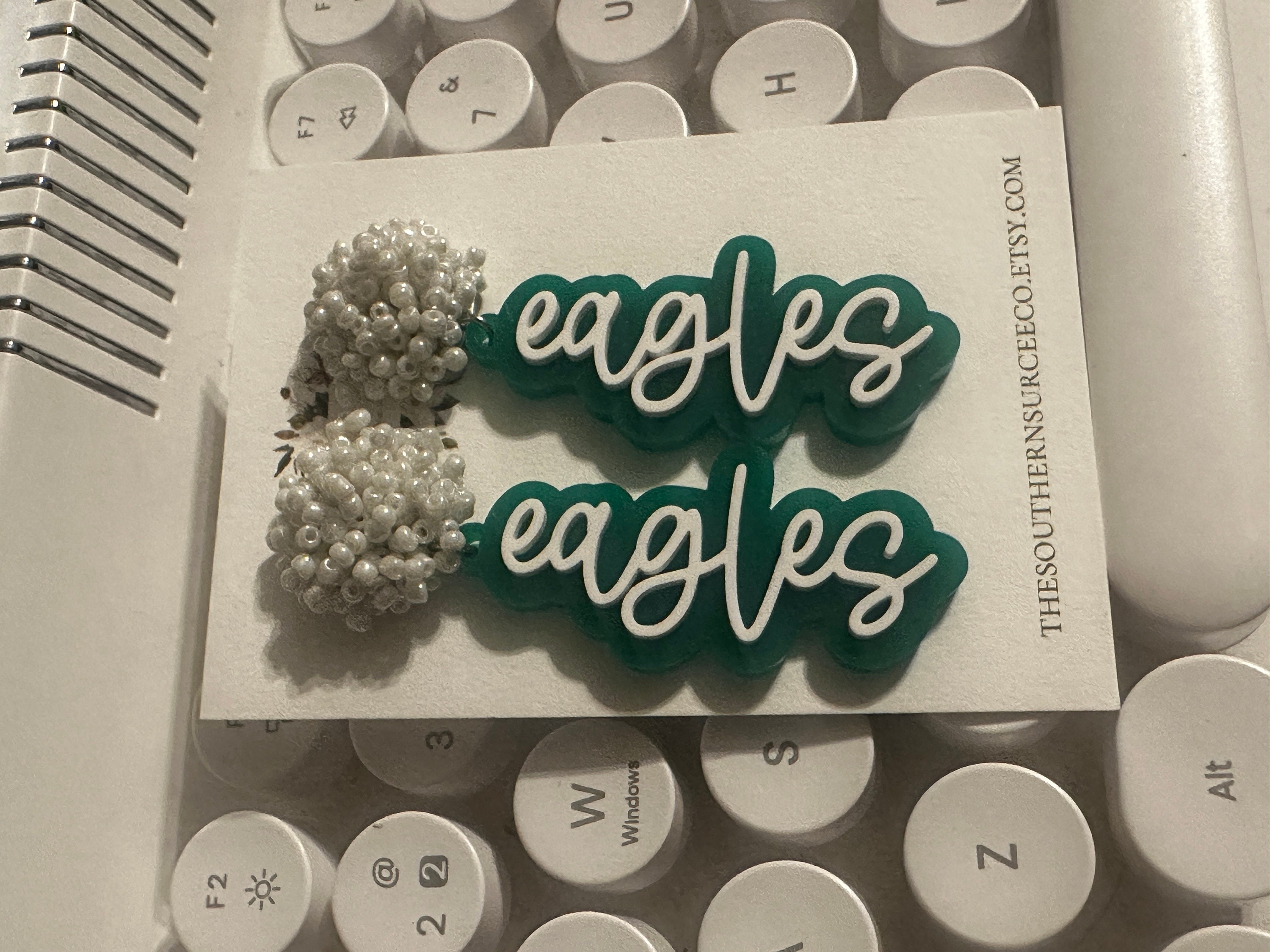 Script Spirit Earrings | Cheer Seed Bead Pom | School Colors | Team Game Day Mix & Match | Custom | High College Sports | Mascot | Player #