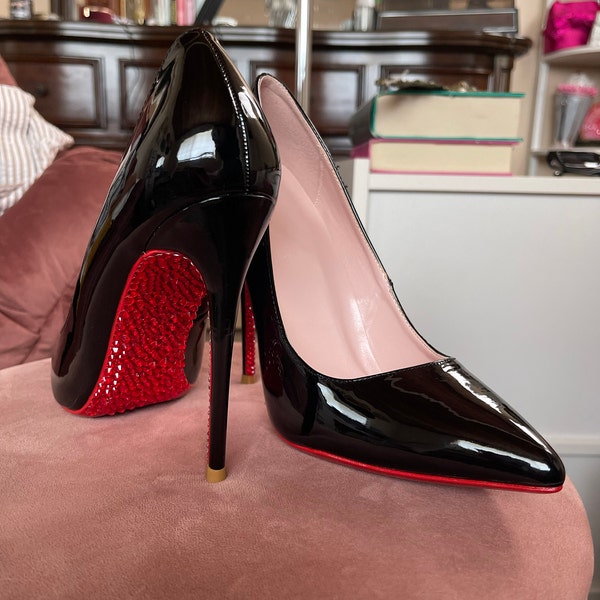 Crystal Red Bottom Heels, Stiletto Pumps | Formal, Party, Y2K, Prom