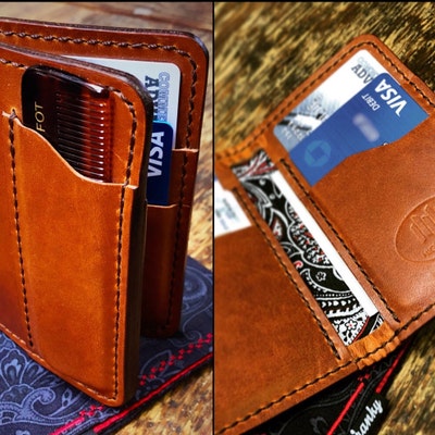 The Dreadnought. A Handmade Leather Bi-fold Wallet With a Minimalist ...