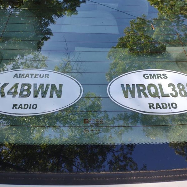 GMRS Radio Call Sign Decal Oval - Amateur Radio Callsign Sticker ...