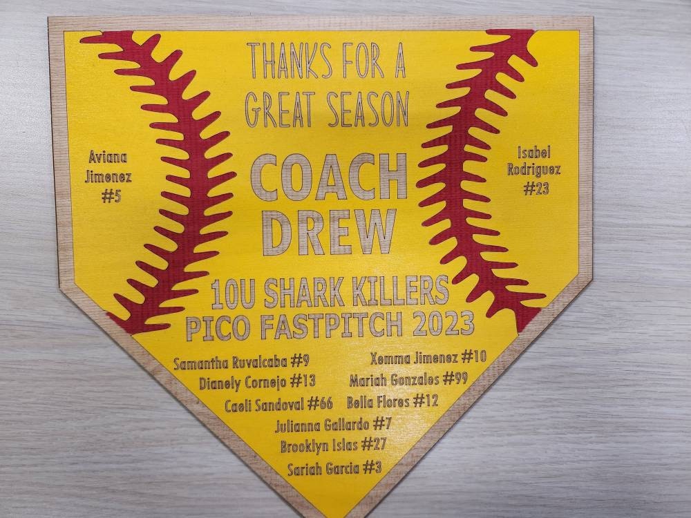 SOFTBALL COACH GIFT + Softball Plaque + Coach Plaque + End of Season Gift + Personalized Gift