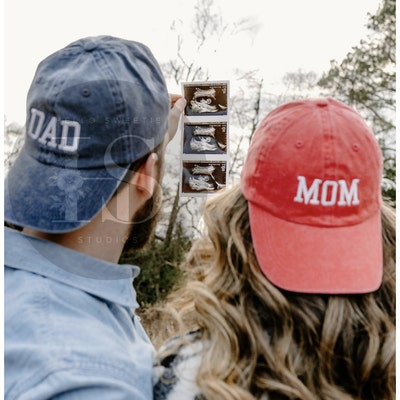 Mom & Dad EMBROIDERED Dad Hat Cap, Pigment Dyed Unstructured Baseball ...
