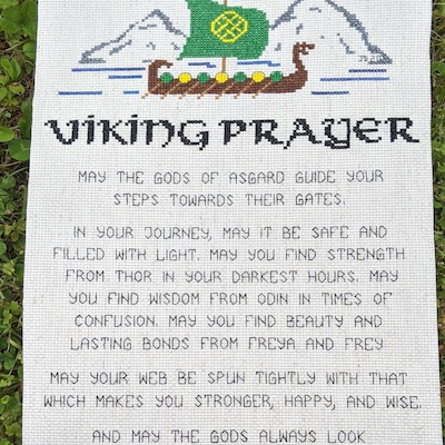 Viking Prayer Cross Stitch Pattern // Nordic Poem Digital Pattern ...