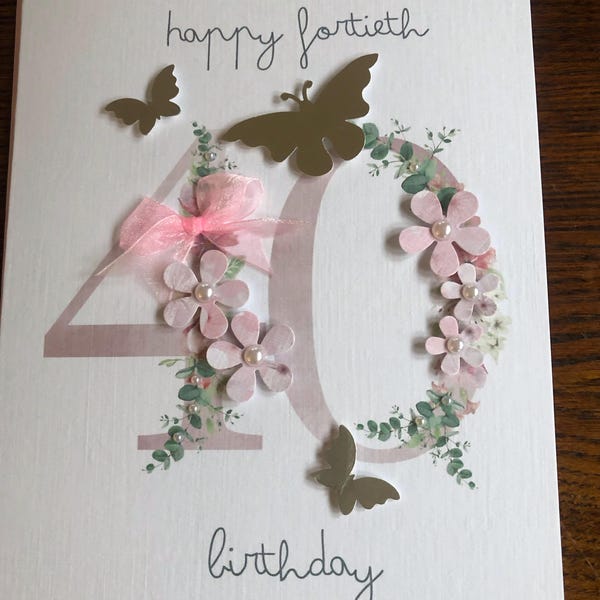 40th Birthday Card, Fortieth Birthday Card, 40th Card, Happy 40th Card ...