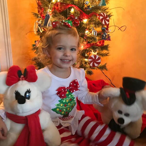 Girls Christmas Tree Plaid Outfit Set main image 1