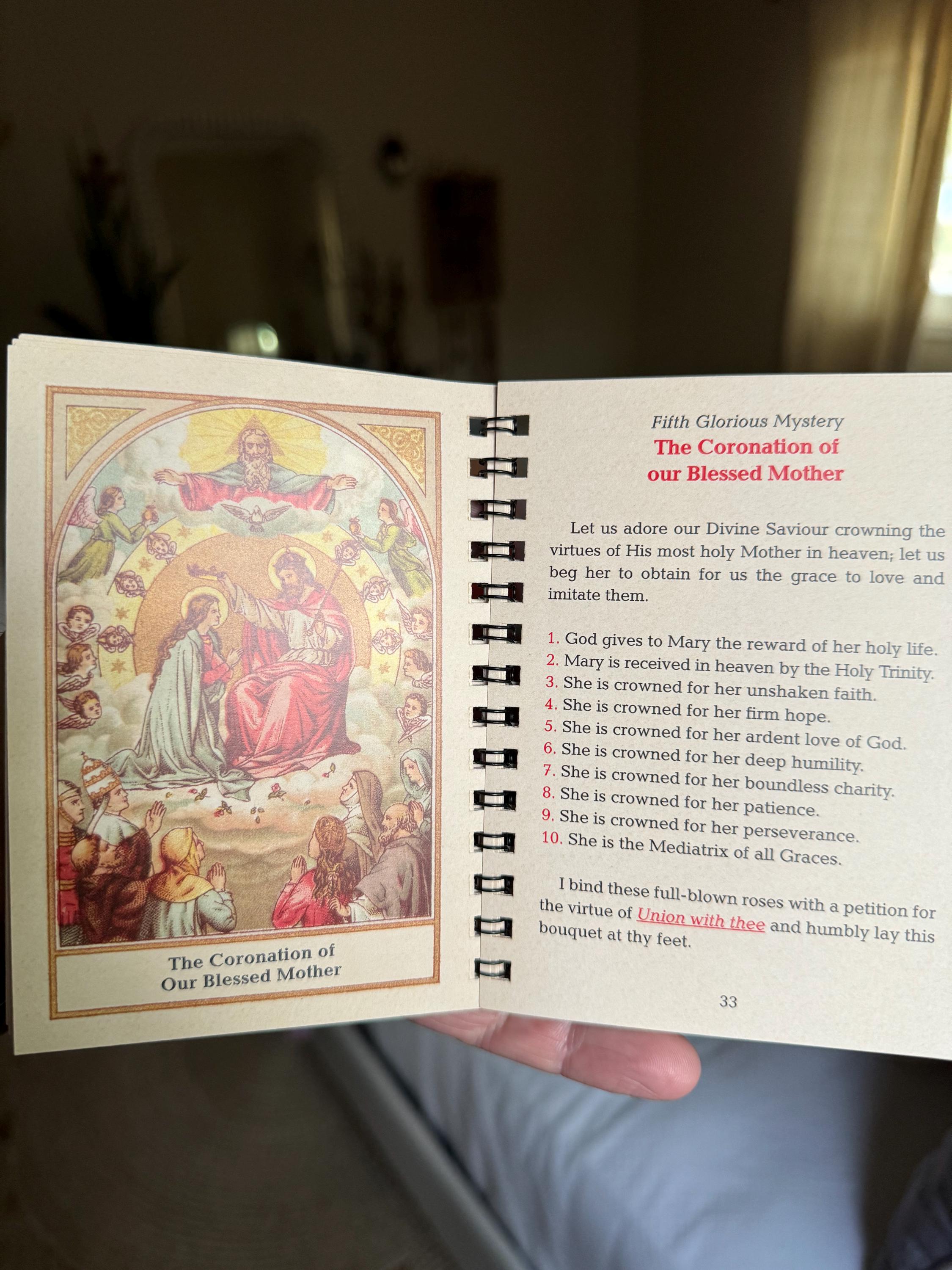 ORIGINAL!  POCKET-SIZE Rosary Meditation Book featuring 15 decades with meditations for each bead, Traditional Catholic, Latin Mass, Fatima