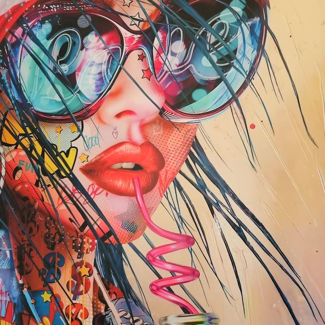 Pop Art Graffiti Woman Canvas: Vibrant Urban Street Art Print - Etsy