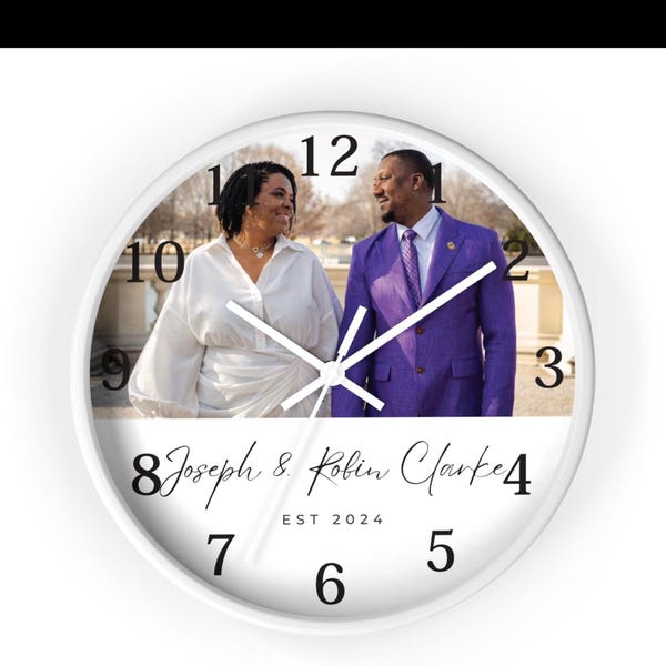 Personalized Clock Wedding Gift for Couple Photo Home Decoration Family ...