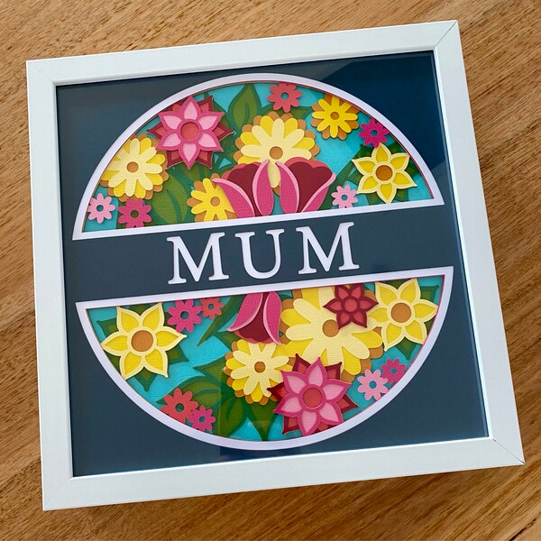 3D CUSTOMIZABLE MOTHER'S DAY Shadow Box Svg for Cricut for Silhouette ...