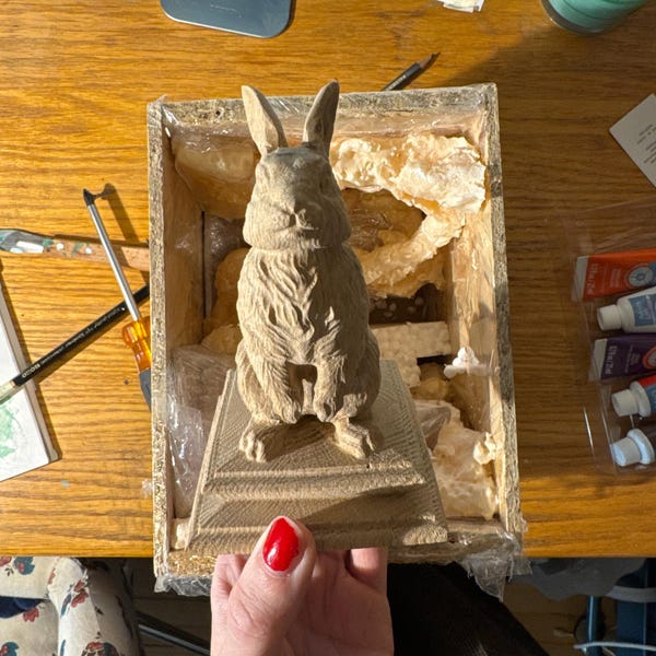 Rabbit Version #2 Wooden Finial for Staircase Newel Post, Rabbit Finial ...