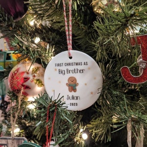 Personalized Babys First Christmas Reindeer Ornament New Baby Christmas ...