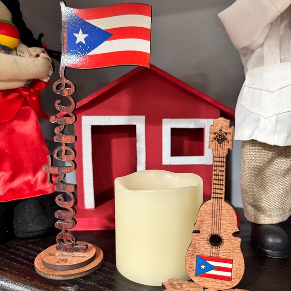 Puerto Rican Project Display Puerto Rico Flag Wood Display: Boricua Table Decor - Etsy