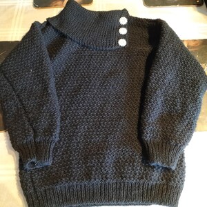 90s Vintage Split Neck Aran Sweater Knitting Pattern (PDF Download