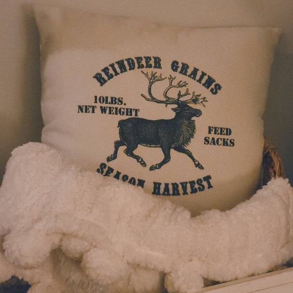 Farm Reindeer Pillow