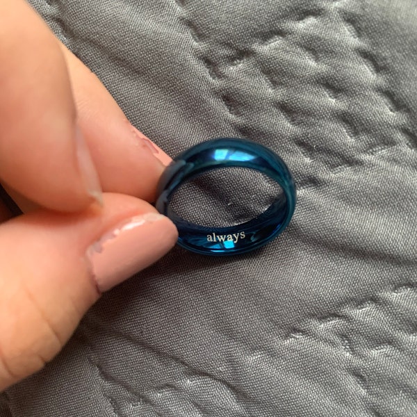 Blue Tungsten Ring Blue Ring Men #39 s Ring Men #39 s Band Blue Ring Blue