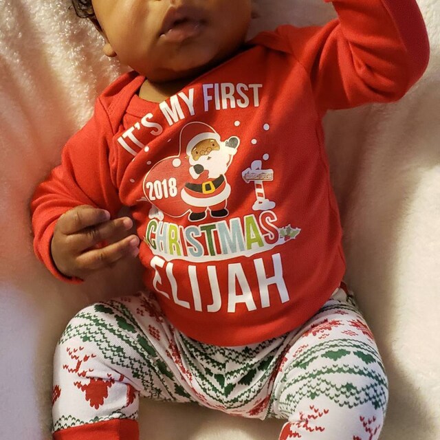 My first hotsell christmas sleepsuit 2018