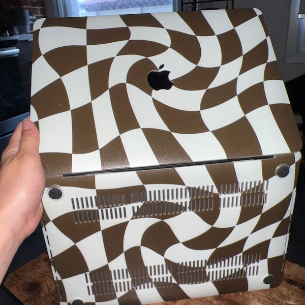Distorted Brown Checkerboard MacBook Case Protect Cover for MacBook Pro ...