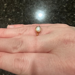 Customer photo from Laurie, Dainty Raw Pearl Ring
