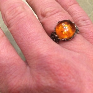Amber Ring may Antique Ring Womens Rings Flower Etsy