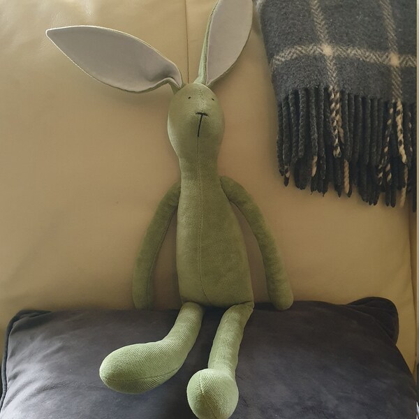 Dark Green Bunny, Handmade Soft Toy, Gift for Toddler, Personalized ...