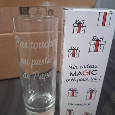 Verre à Ricard Personnalisé KDO MAGIC - Gravure Laser Au Prénom | Cadeau Fête Des Pères Original