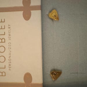 Customer photo, Planchette Stud Earrings